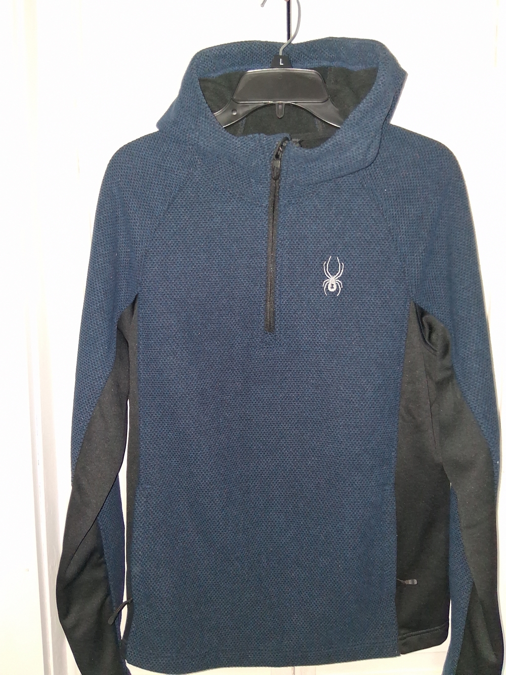 Spyder Men's Navy Half-Zip Hooded Sweater - Picture 3 of 13